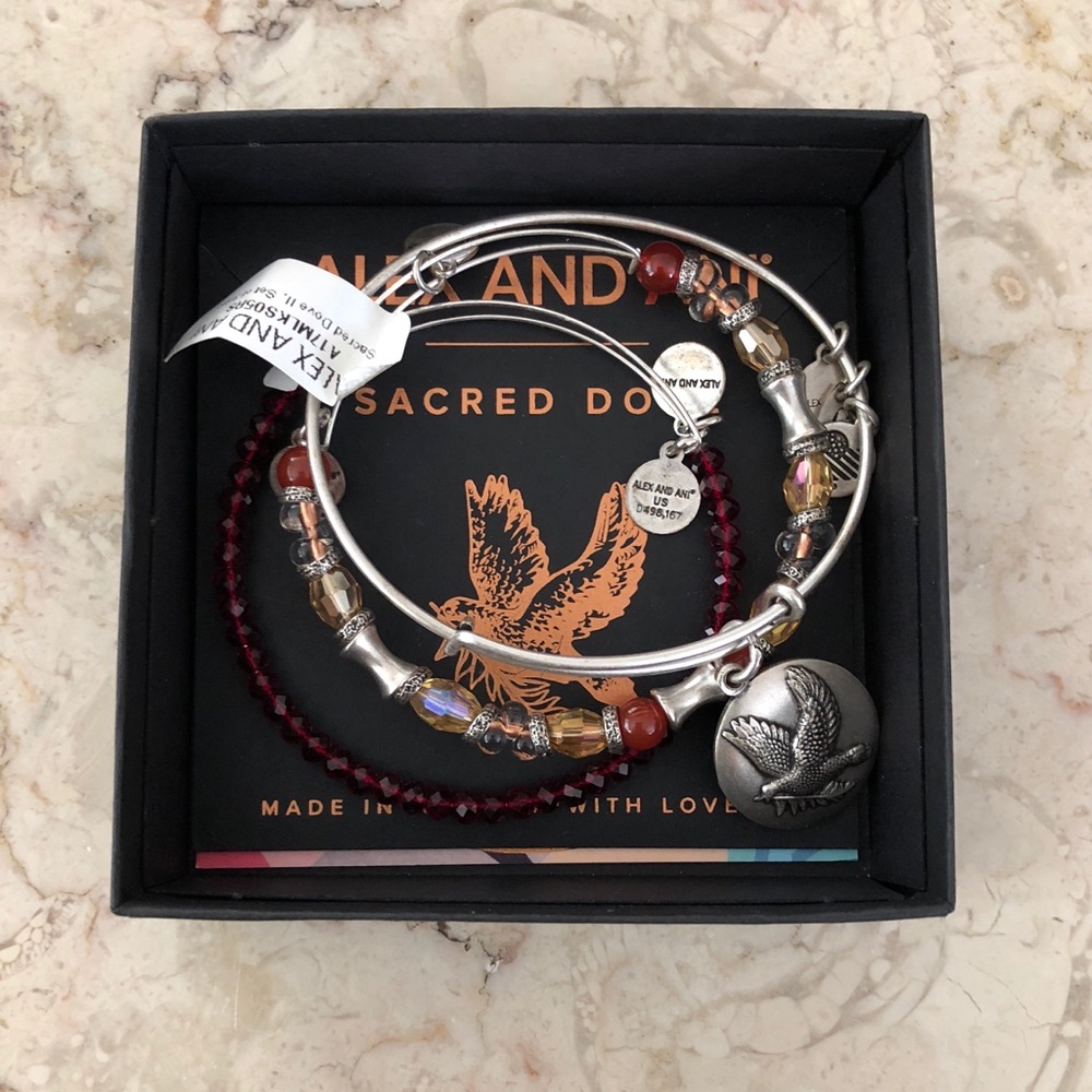Alex and Ani Sacred Dove set of 3 Bracelets